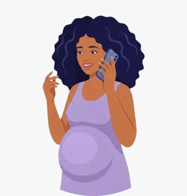 Pregnant mother holding her belly